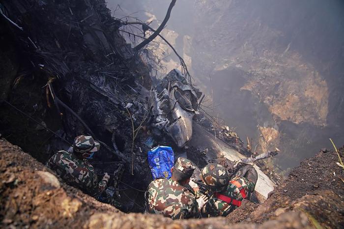 尼泊爾客機墜毀現場